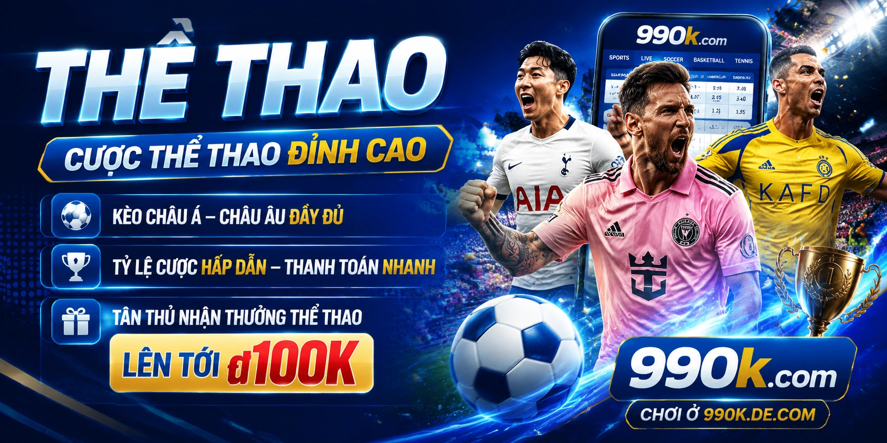 990K thể thao trên di động