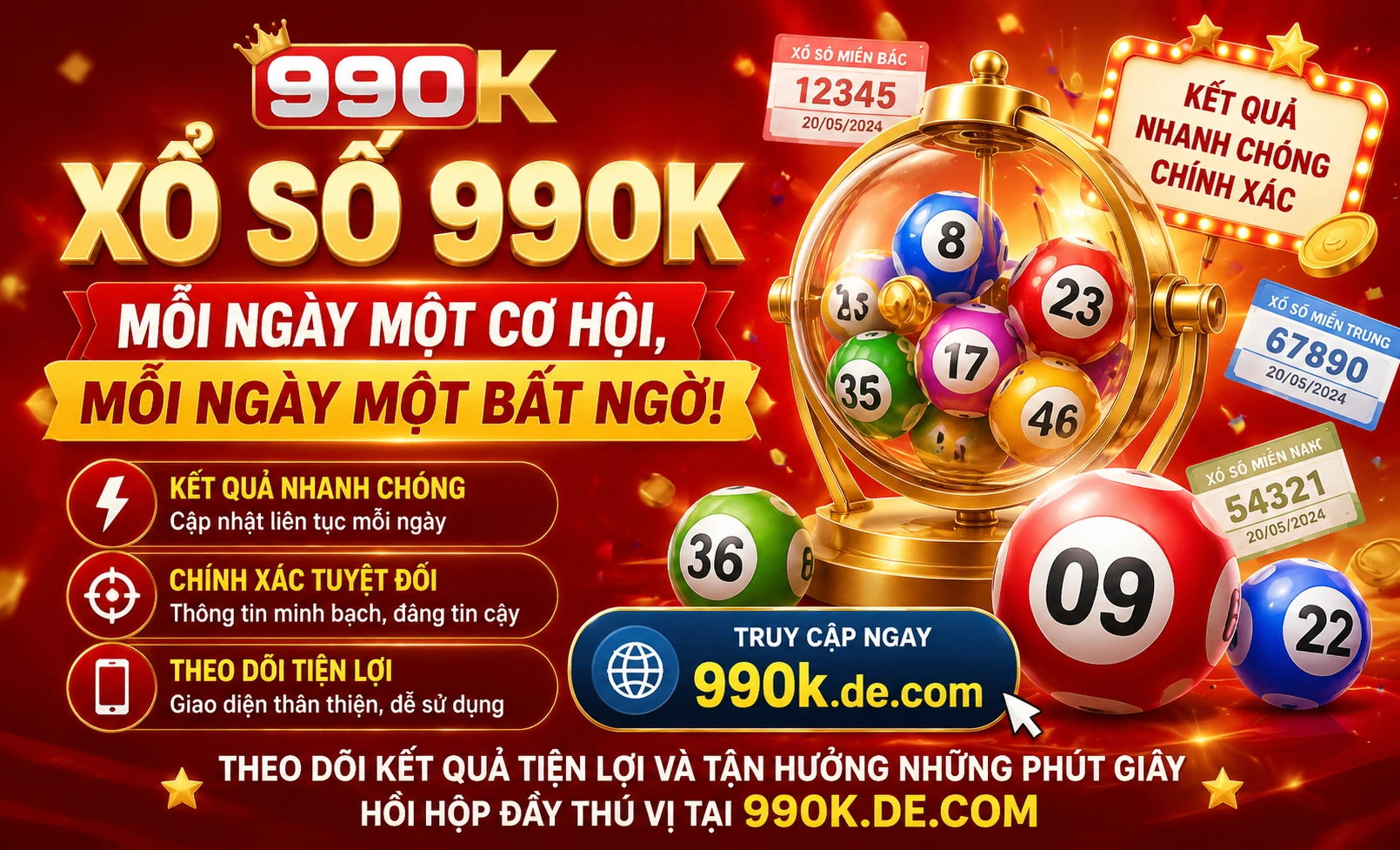 Ưu đãi xổ số 990K cho thành viên mới